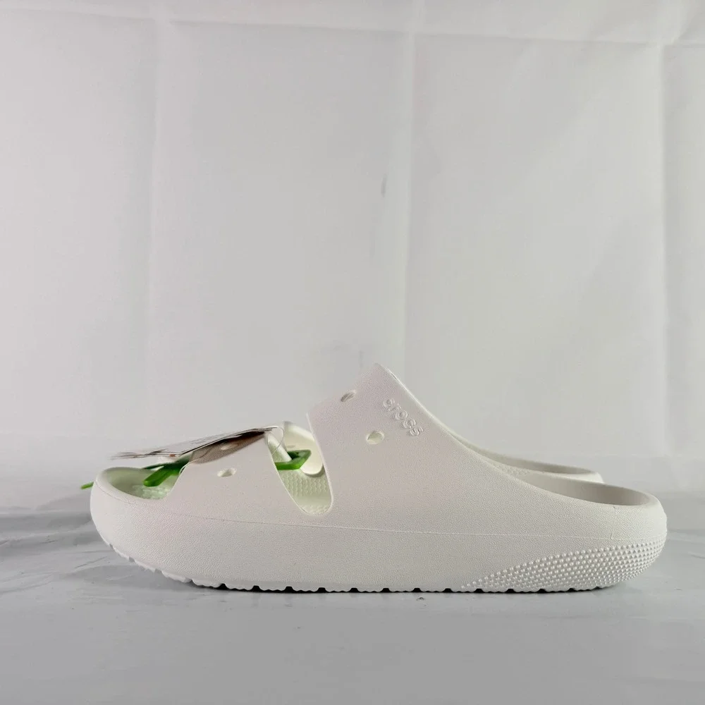 Crocs Classic Sandal v2 White Double Strap Slides Men 5 Women 7 209403-100